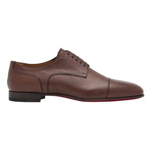 Christian Louboutin Surcity Flat Brown Leather Dress Oxford Derby Loafer 46 13